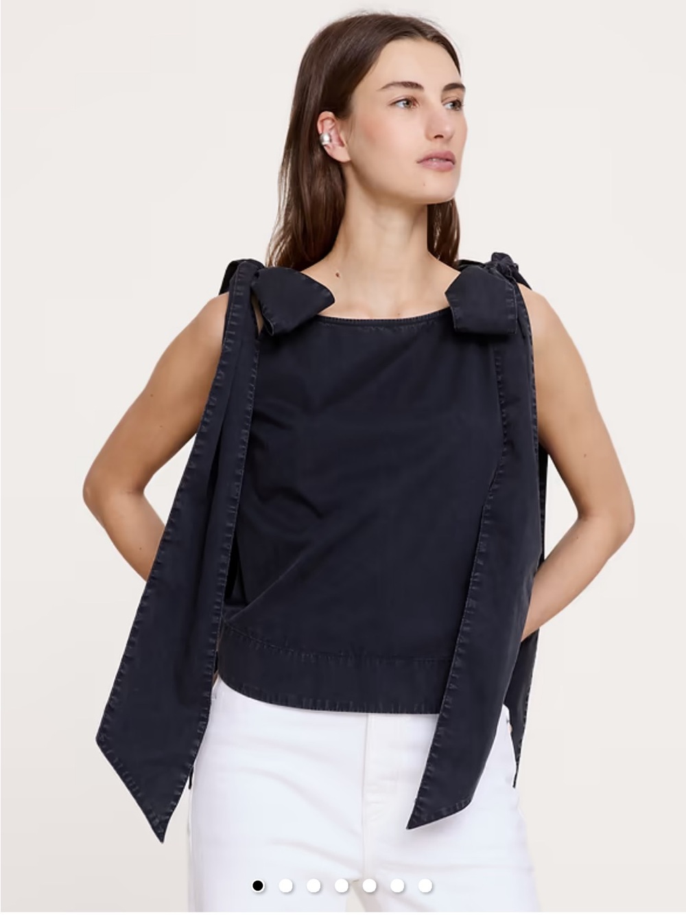 NWT Banana Republic Cotton Bow Shoulder Top XS